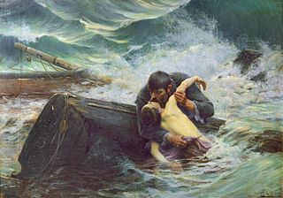 tableau_homme_dans_mer_avec_jeune_noye